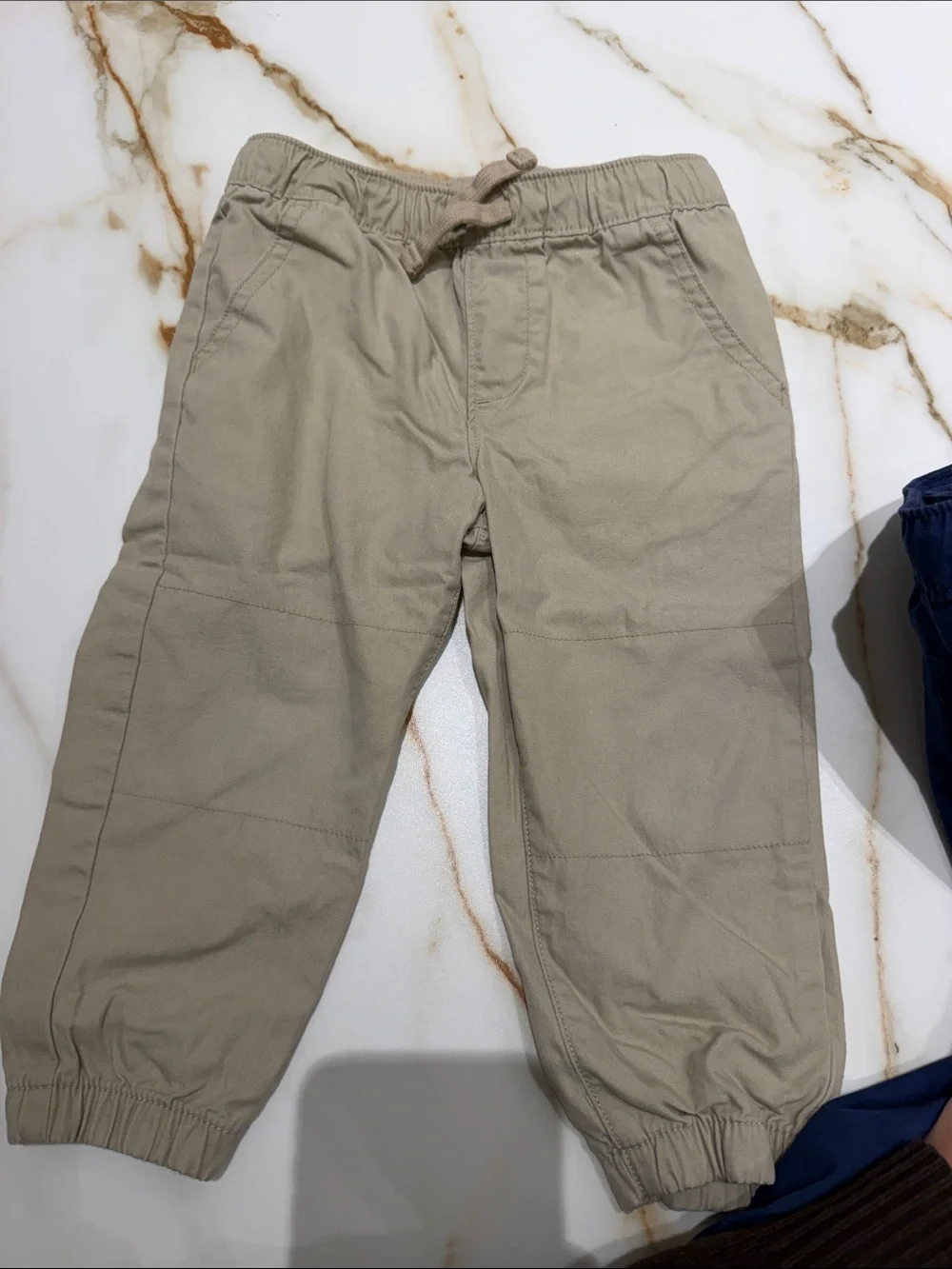 Carter’s Kids Elastic-Waist Jogger Pants - Navy and Khaki 24mths